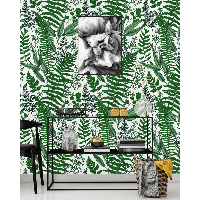 Bay Isle Home Tadcaster Ferns 120 L X 25 W Peel And Stick Wallpaper Panel Wayfair