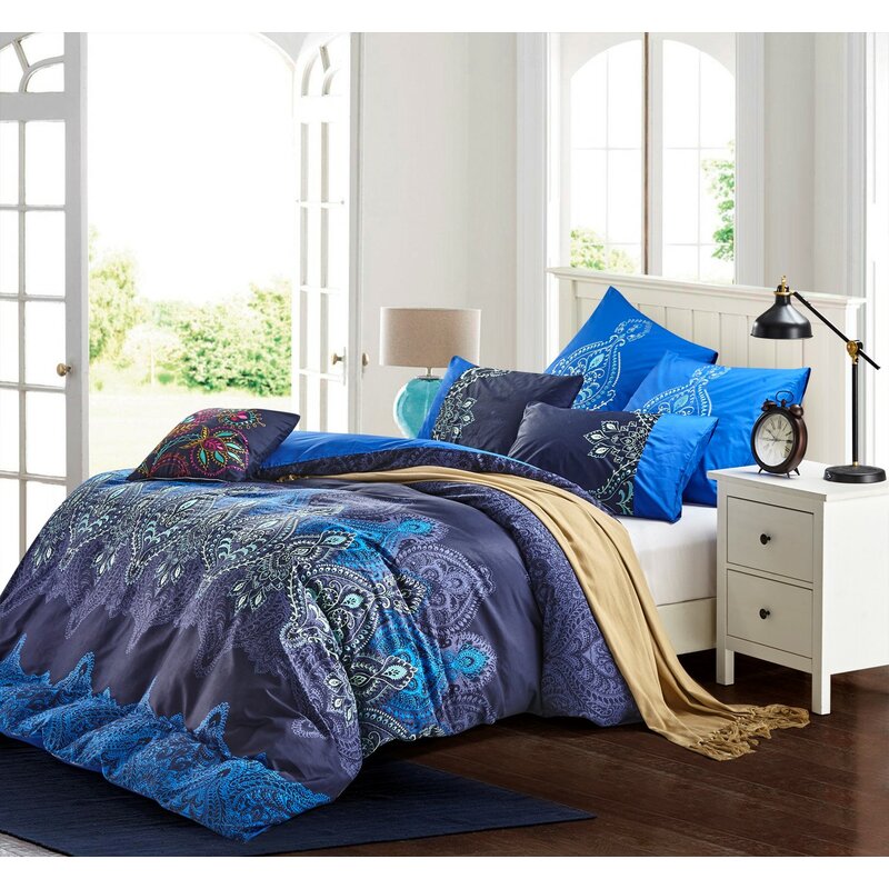 World Menagerie Sarmiento Paisley 3 Piece Duvet Cover Set Wayfair