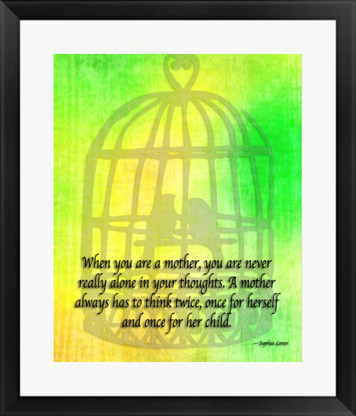 Buy Art For Less Typography Birdcage And Quote 'Mother's Day Birdcage Picture Frame Textual