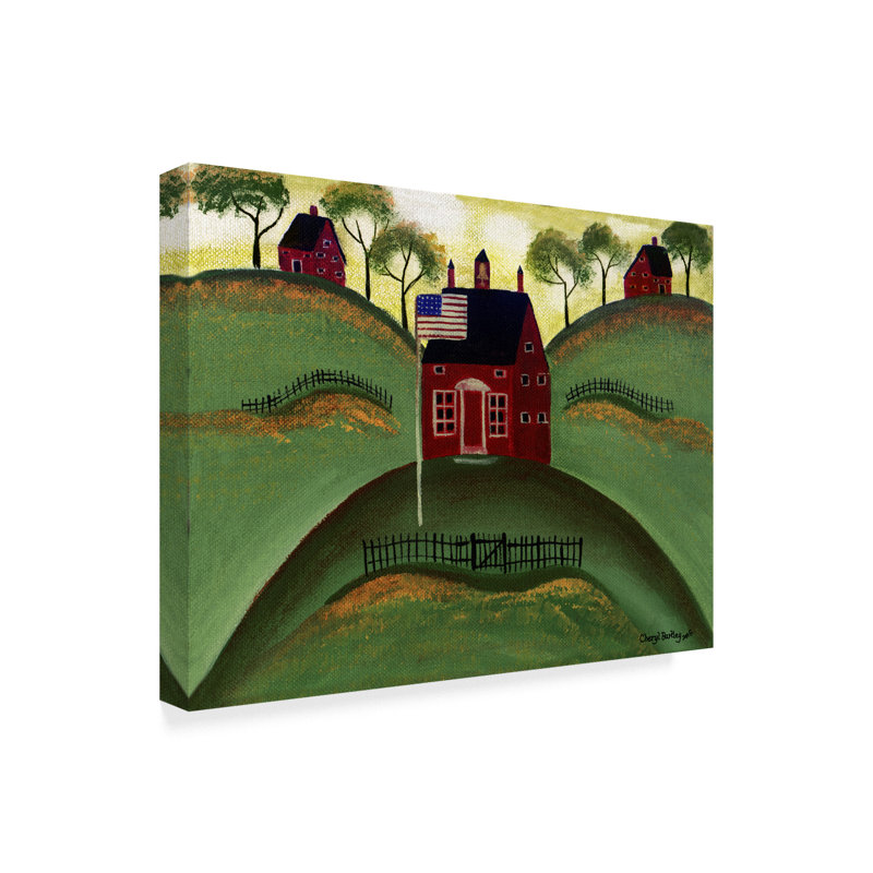 Winston Porter Red School House Barn Acrylic Painting Print On