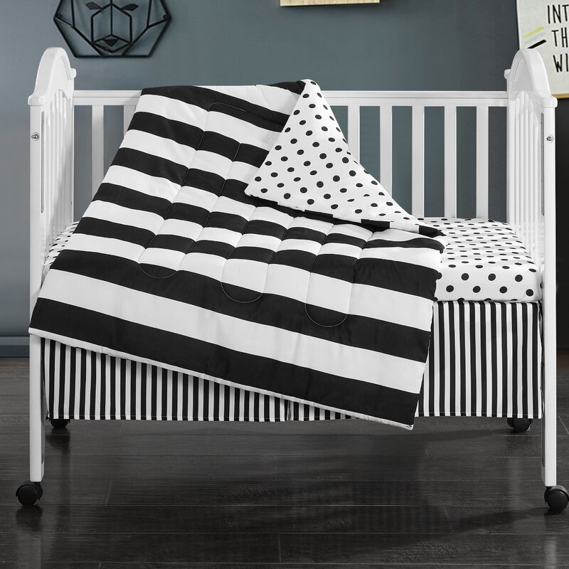 black white crib bedding