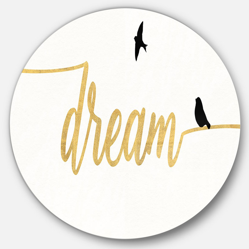 East Urban Home Family Of Birds On Gold Words Ii Painting On