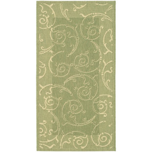Alberty Indoor/Outdoor Maribelle Olive Area Rug Three Posts Fashion and beautiful backpack