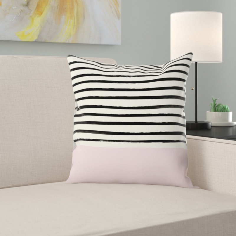 pink and black throw pillows