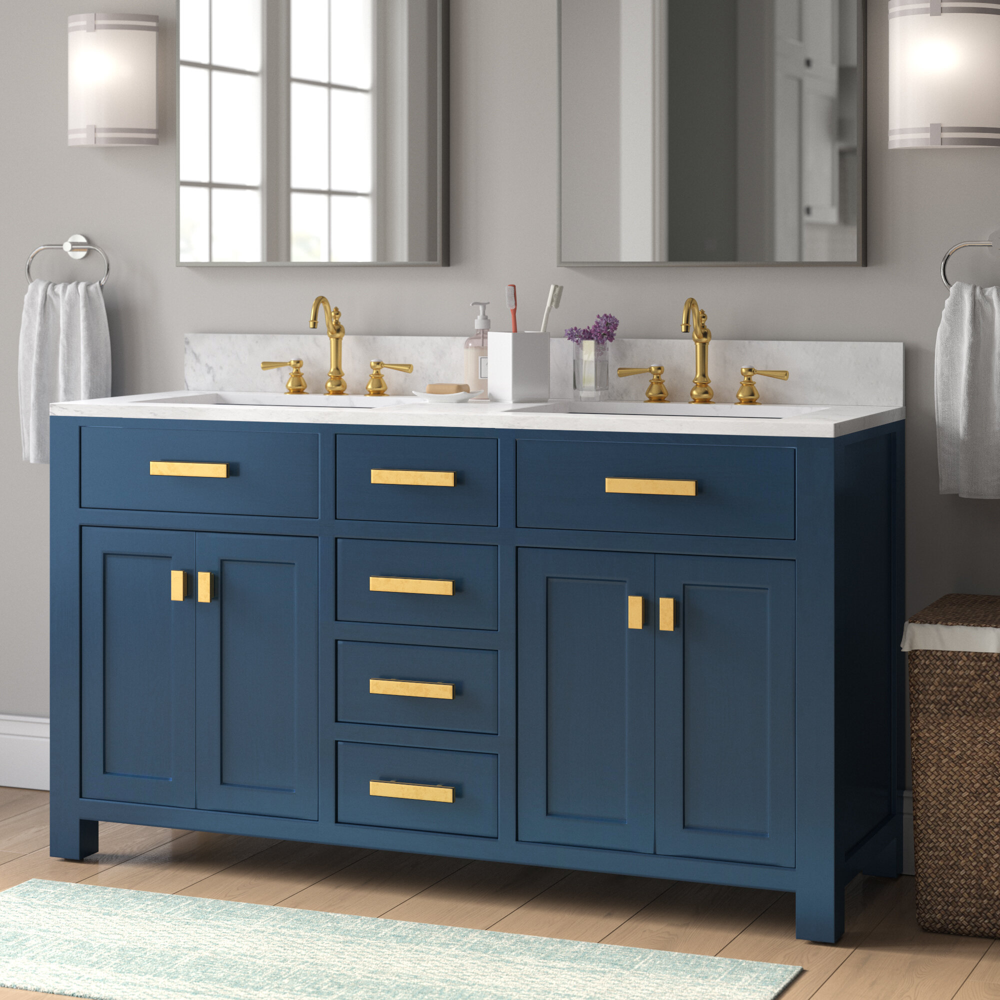 Longshore Tides Okanogan 60 Double Bathroom Vanity Reviews Wayfair