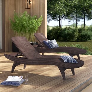 Details about   Reclining Chaise Lounge with Ottoman Wicker Steel Frames Outdoor Furniture NEW
