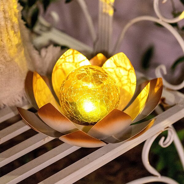 Solar Power LED Color Changing Lotus Flower Floating Lamp Home Garden Pool 