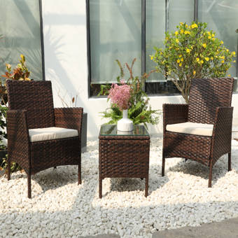 Arlmont Co Lowell Outdoor Rocking 3 Piece Seating Group Wayfair