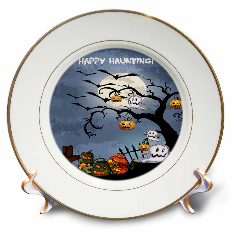 East Urban Home Halloween Scene With Tree Moon Pumpkins And