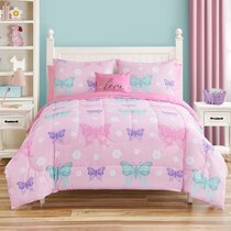 No Comforter Sunnycitron Kids Bedding Sets for Girls Dye Turtle Duvet Cover Full Size Colorful Butterfly Comforter Cover Decorative 3Pcs with 2 Pillowcases