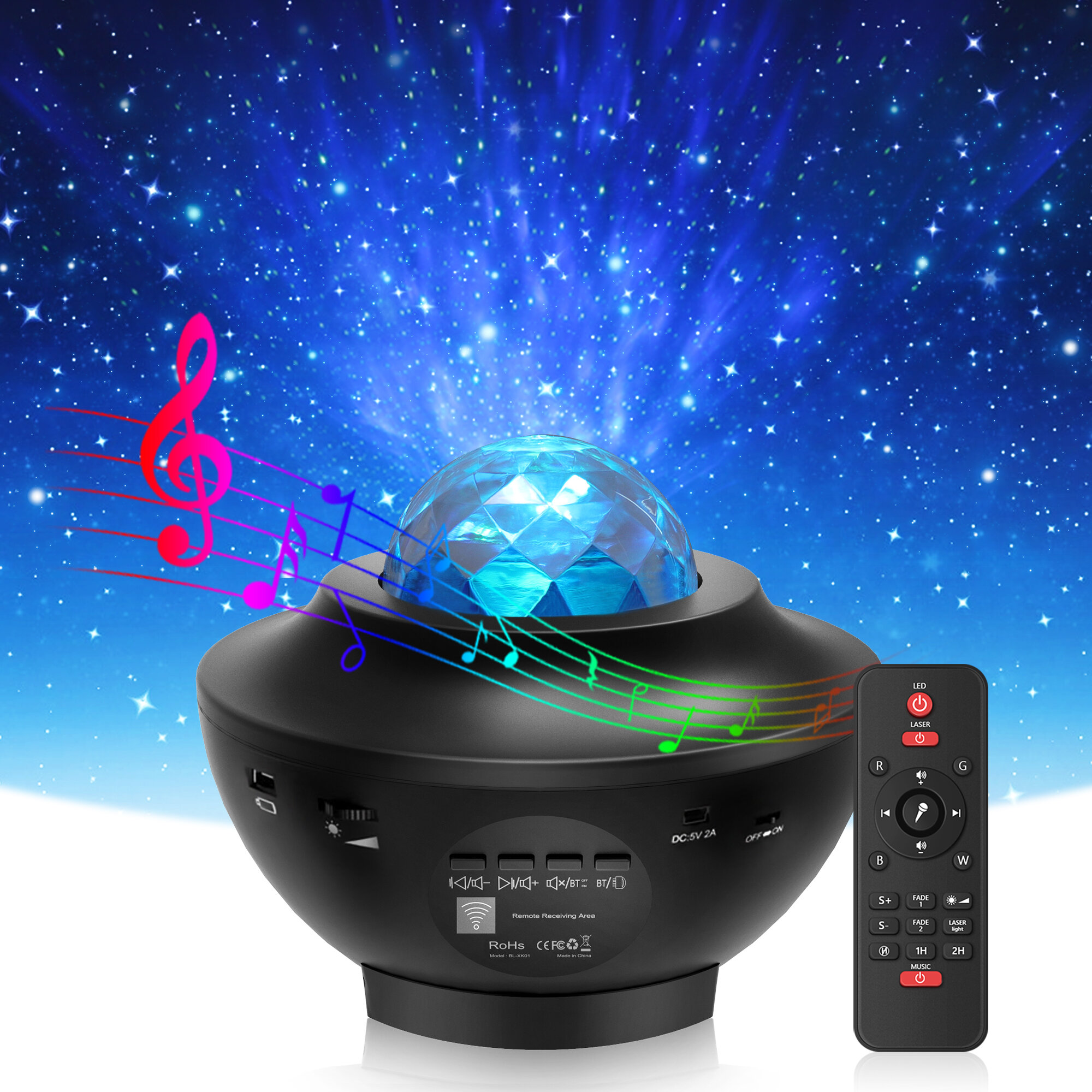 Upgrade USB Galaxy Star Night Lamp LED Starry Projector Light Ocean Wave Planet 
