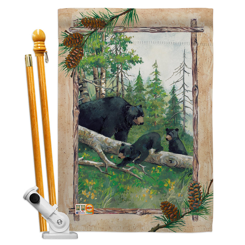 Breeze Decor Black Bear Cubs 2 Sided Polyester 40 X 28 In Flag Set Wayfair