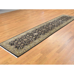 14 Ft Runner Rug Wayfair One Of A Kind Folger Hand Knotted Runner 2 8 X 14 5 Wool Silk Black Beige Area Rug