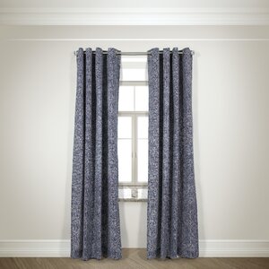 Lamlam Plaid/Check Semi-Sheer Grommet Curtain Panels (Set of 2)