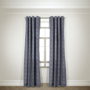 Lamlam Plaid/Check Semi-Sheer Grommet Curtain Panels (Set of 2)