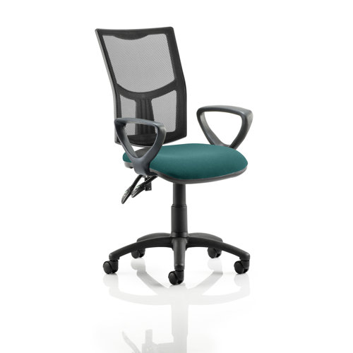 Eclipse II Lever Task Operator Desk Chair Symple Stuff Seat Colour: Kingfisher, Arms: Loop