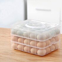 QUALITY Egg Storage Holder Keeper Fresh or Hardboiled Fridge Container WITH LID 