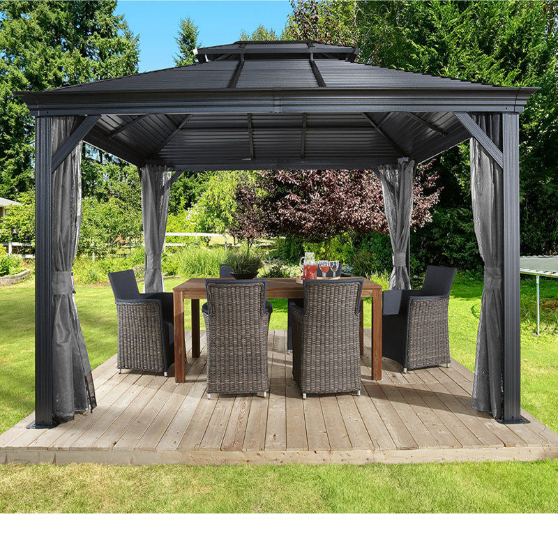 Sojag Mykonos 14 Ft W X 12 Ft D Aluminum Patio Gazebo Wayfair