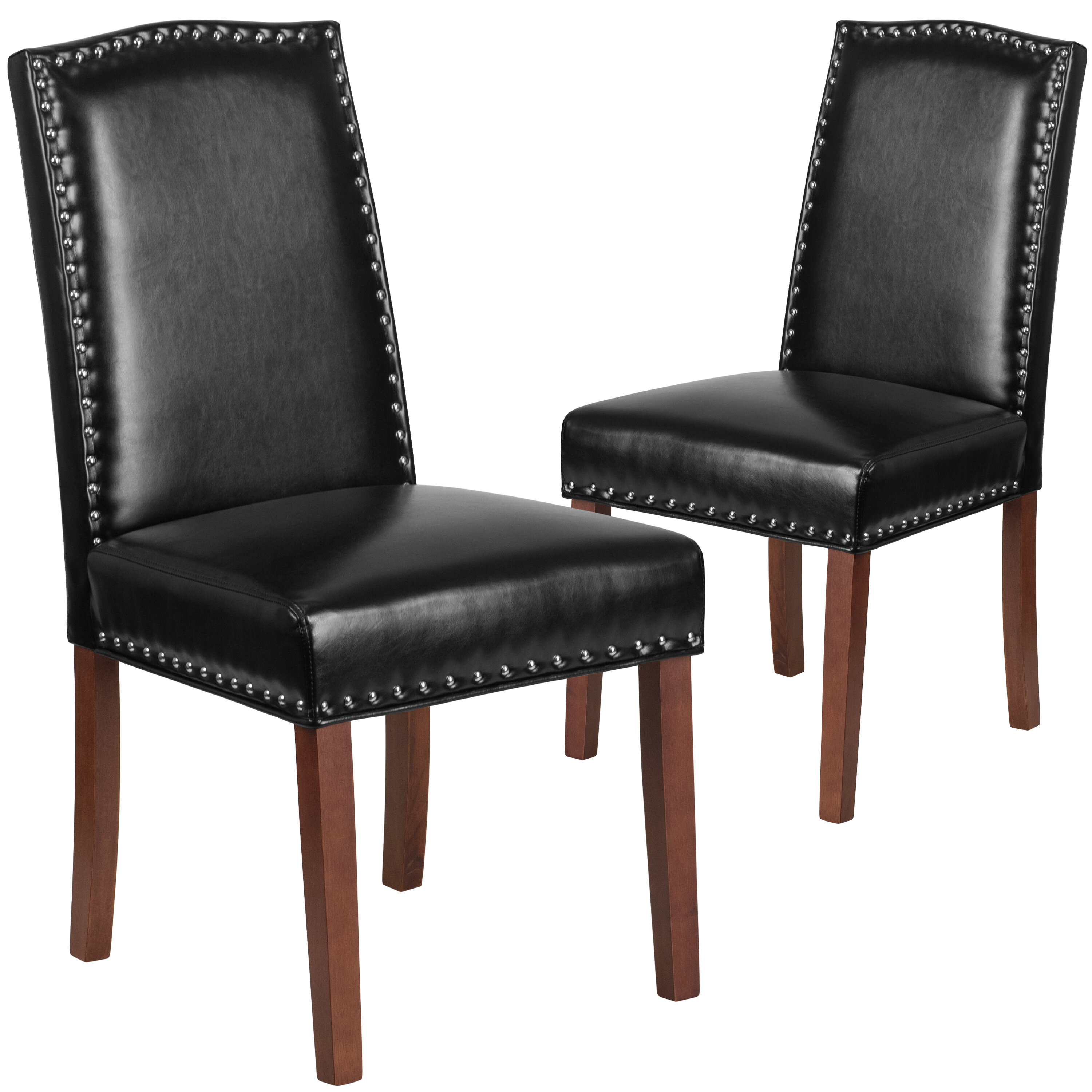 black leather parsons dining chairs