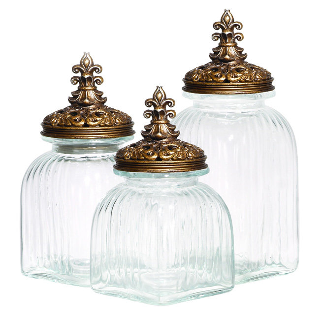 Fleur De Lis Living Elvia Rococo Revival Fleur De Lis Glass 3 Piece Kitchen Canister Set Wayfair Our studio is located in new orleans. elvia rococo revival fleur de lis glass 3 piece kitchen canister set