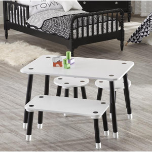 Rowan Valley Clover Kids 4 Piece Rectangular Table and Chair Set