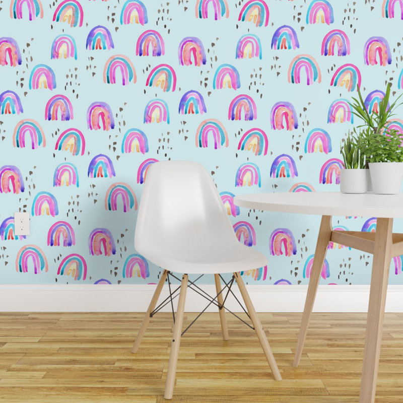Ebern Designs Payden Watercolor Rainbow Removable Peel And Stick