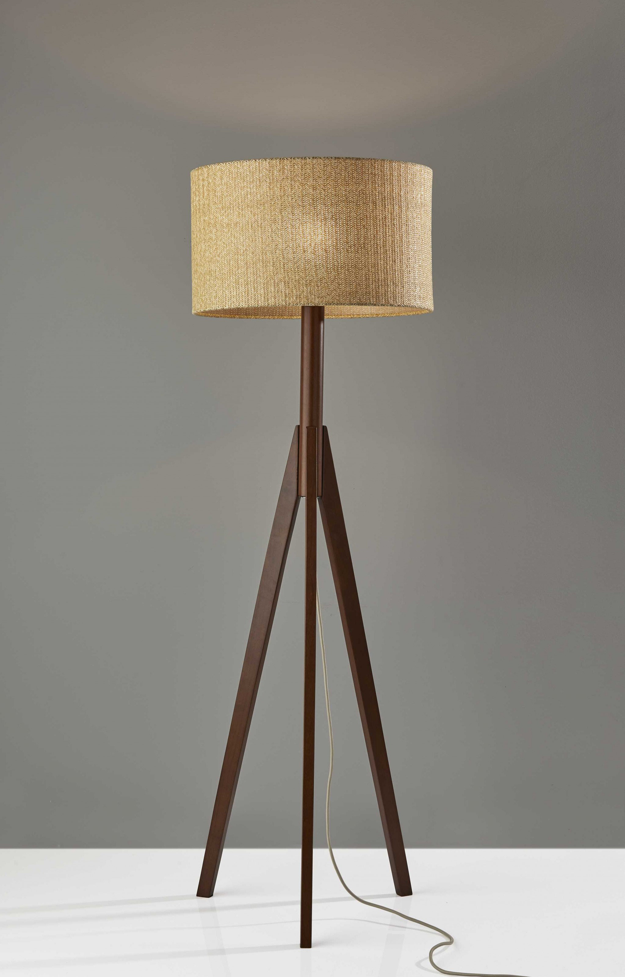 walnut wood tripod austin floor lamp base