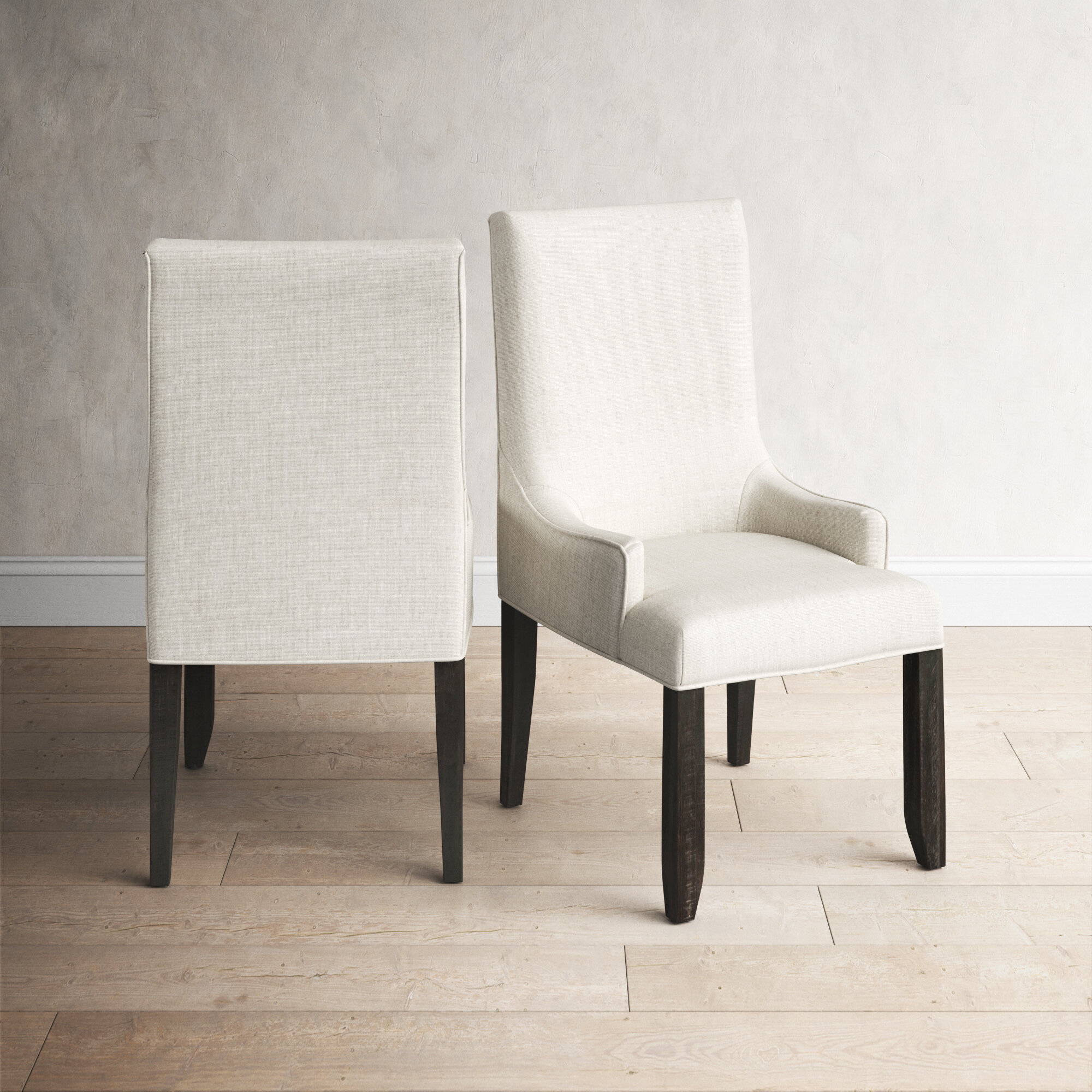 linen dining chairs with arms