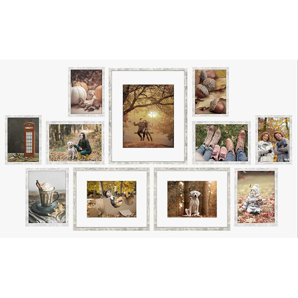 5x7 Picture Frames Tabletop and Wall Mount for 4x6 Photo with Real Glass 