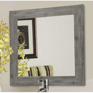 Square Grey Wall Mirror