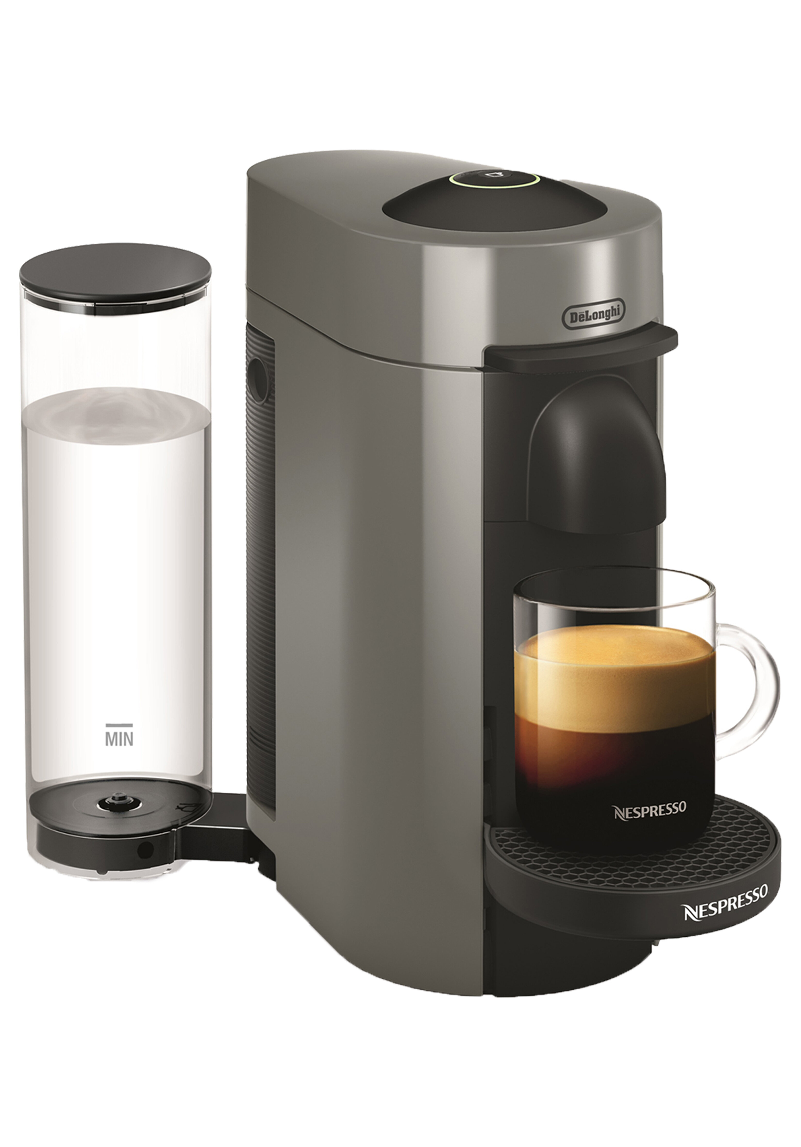 DeLonghi Vertuo Plus Grey 1 Serve Coffee Maker and Espresso Machine by Nespresso 