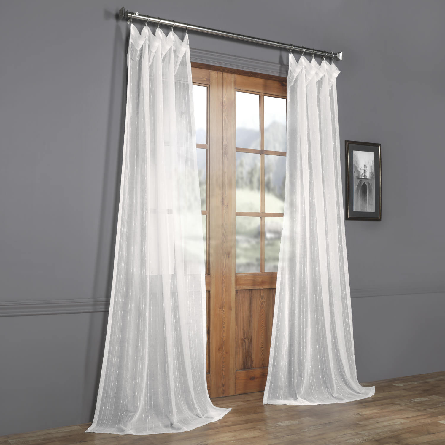 Drum Striped Sheer Rod Pocket Single Curtain Panel Reviews Allmodern