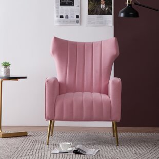 suede pink chair