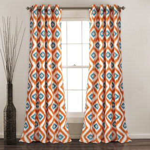 Ikat Orange Curtains Drapes You Ll Love In 2020 Wayfair