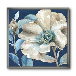 East Urban Home 'Indigold Watercolor Flower I' - Picture Frame Print on ...