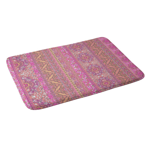 East Urban Home Aimee St Hill Farah Stripe Soft Blush Floral Bath Rug Wayfair