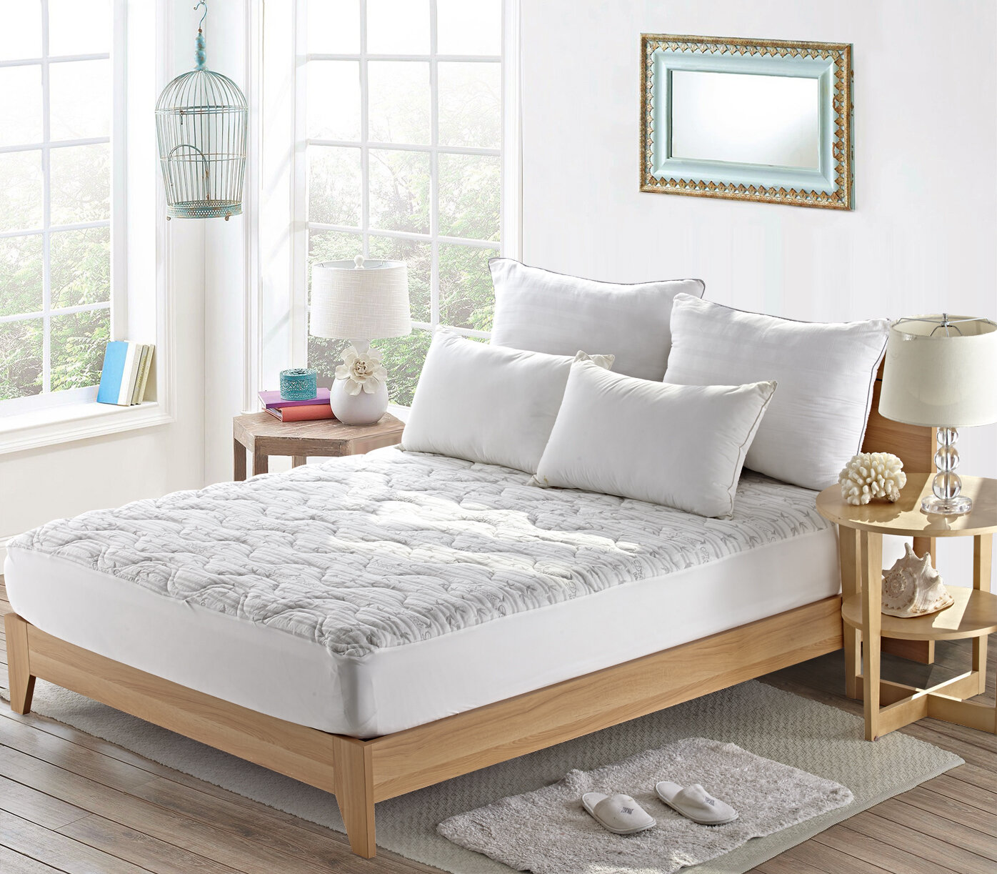 bamboo jacquard mattress pad