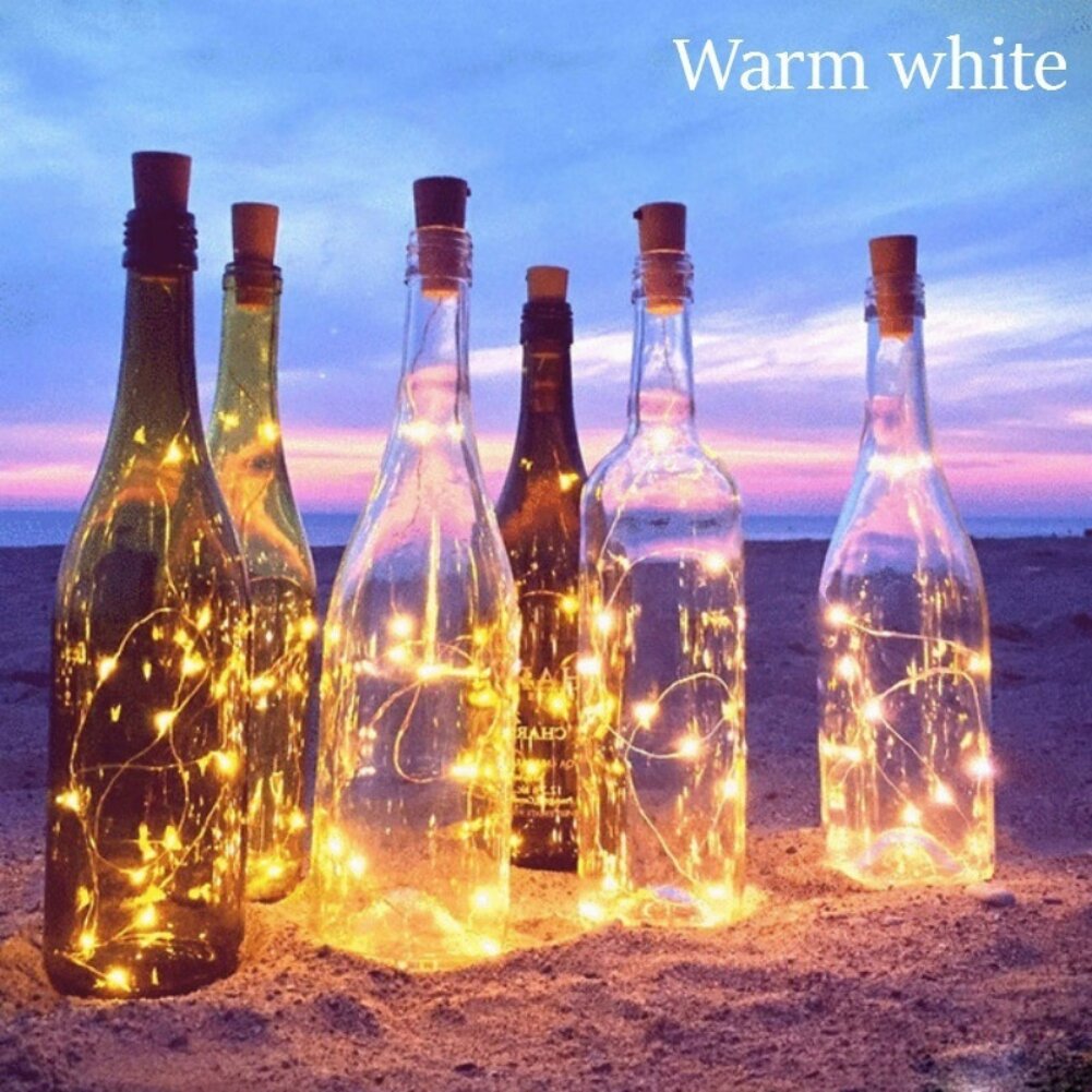 Solar Powered 20LEDs Wine Bottle Lights w/ Cork Fairy String for DIY Party Decor 
