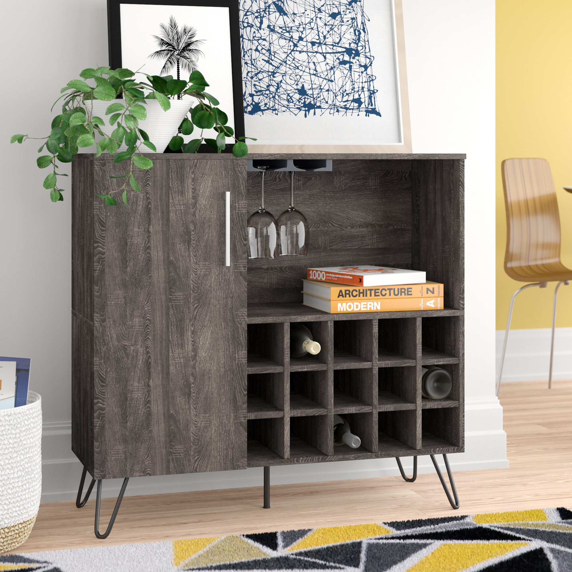 Zipcode Design Buena Vista Mid Century Wine And Bar Cabinet Reviews Wayfair