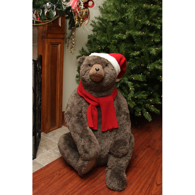 teddy bear with hat and scarf