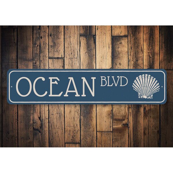 Ocean Front Blvd Sign Metal Sea Home Decor Beach House Decor Ocean Lover Gift Quality Aluminum Ocean Front Custom Beach Street Sign