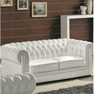 Botkin Leather Chesterfield Sofa by Orren Ellis Find