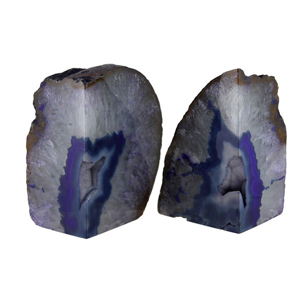 Zeckos Large Polished Purple Brazilian Agate Geode Bookends 7 11 Pounds Wayfair