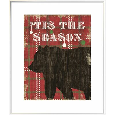 'Simple Living Holiday Bear' Graphic Art East Urban Home Format: Collins White Framed, Matte Color: Bright White, Size: 46.6