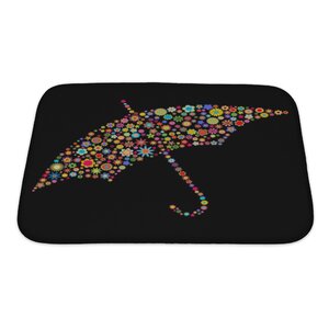 Flowers Umbrella Shape Made Up a Lot of Multicolored Small Flowers Bath Rug