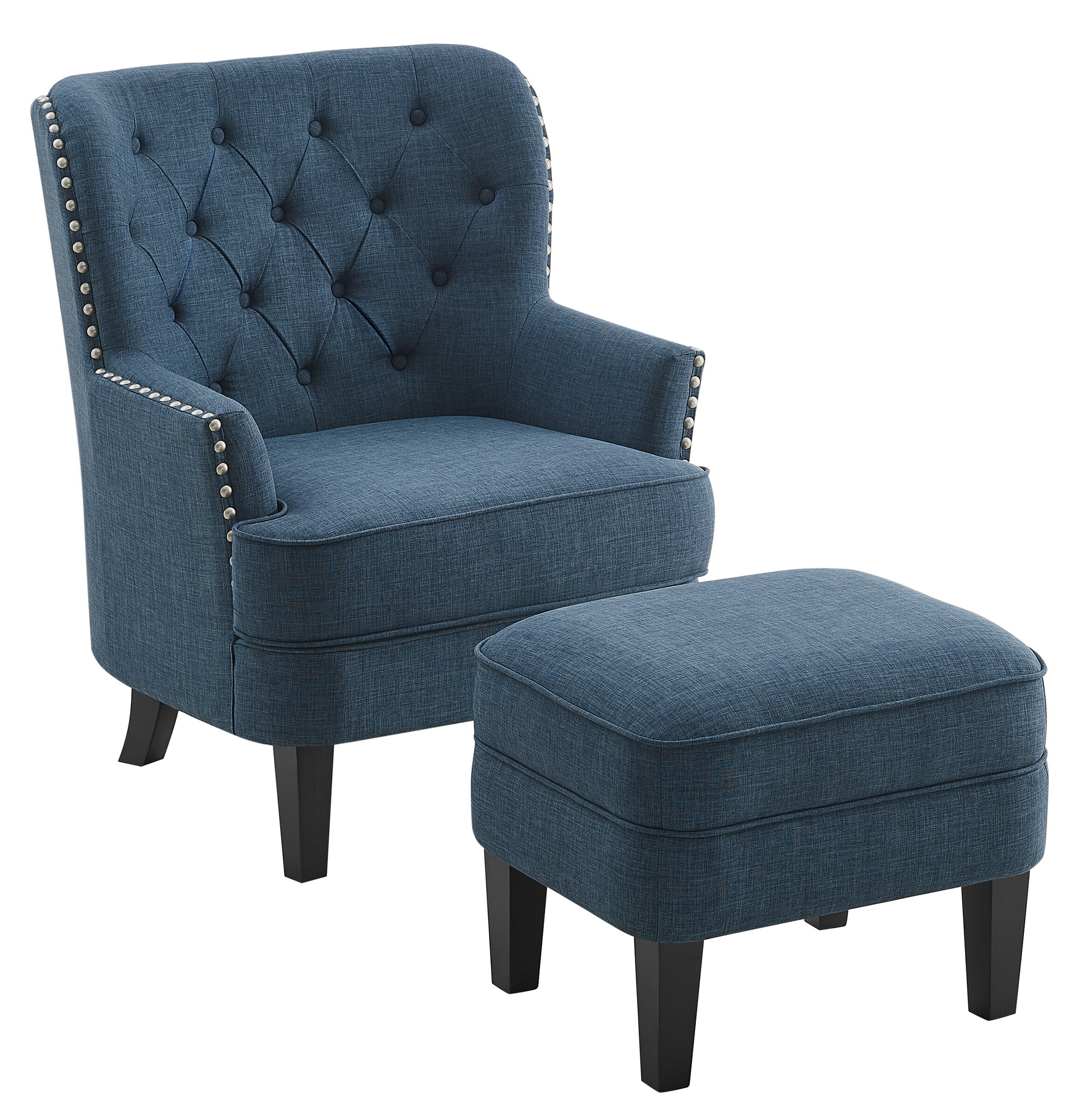 Blue Ottoman Included Accent Chairs Youll Love In 2021 Wayfair