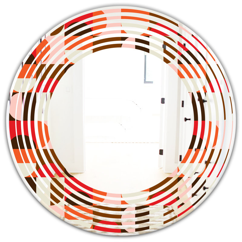 East Urban Home Wave Geometric Design Ii Modern Frameless Wall Mirror Wayfair