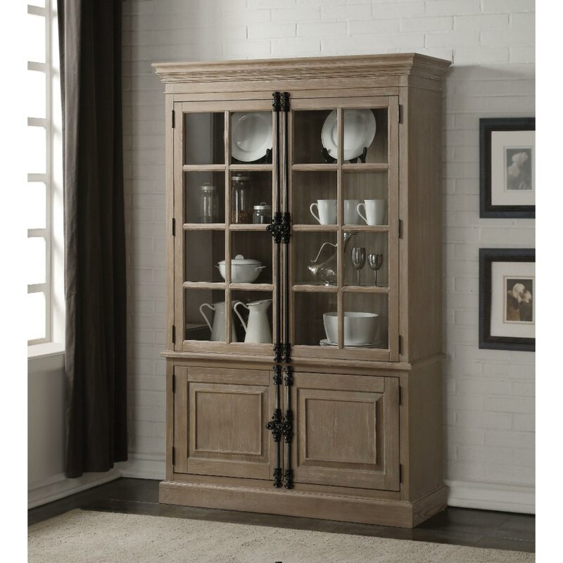 darby home co frome wooden china cabinet | wayfair