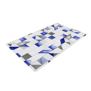 Winter Geometry Blue/White Area Rug