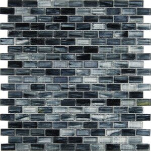 Iced 1'' x 2'' Glass Mosaic Tile in Blue